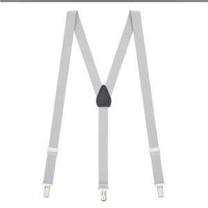 Elegant White Men's Suspenders & Bow Tie Set